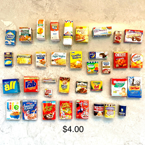 1:12 Miniature Grocery Items
