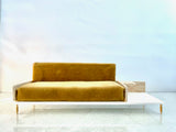 1:12 Modern Miniature Velvet Mustard Sofa